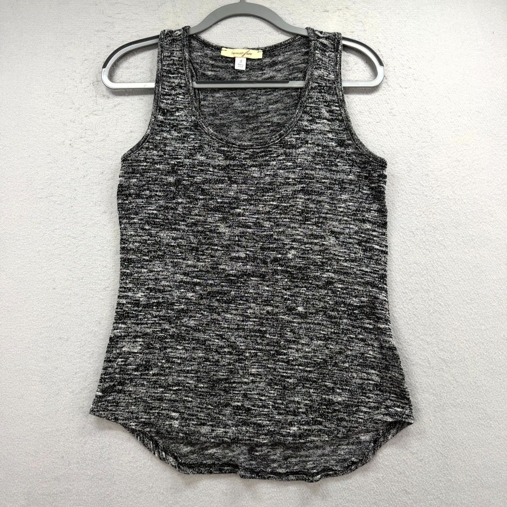 Francescas Free Knit Tank Top Womens Small Gray Space Dye Wide Strap Knit Shirt‎